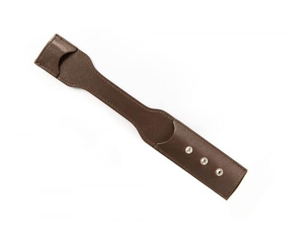 Leather Spur Protectors with Swarovski Crystals Walnut